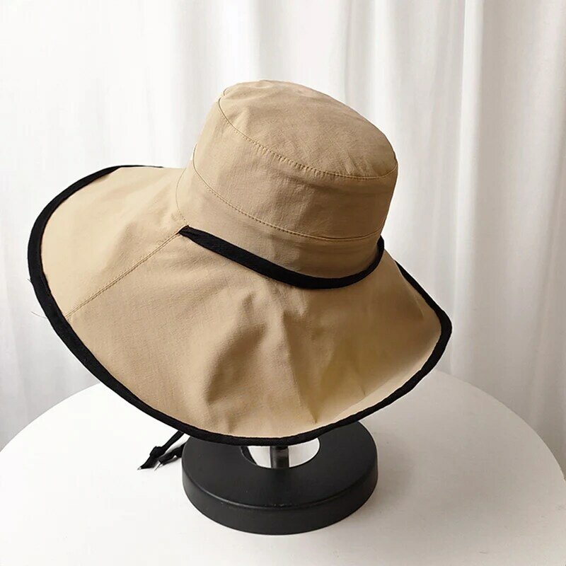 EFINNY – chapeau de soleil Double face pour femmes, pliable, Anti-UV, pour la plage, à large bord