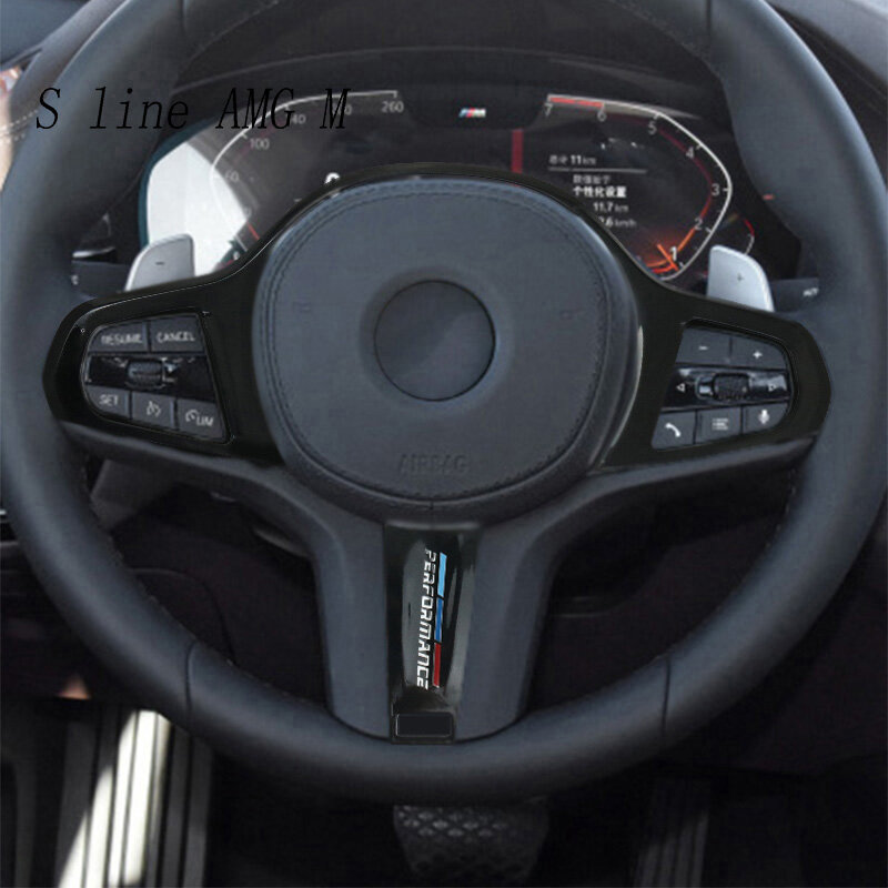 عجلة توجيه سيارة الإطار ل م الأداء يغطي ملصقات تقليم لسيارات BMW 5 سلسلة G30 X3 G01 X4 G02 X5 G05 X6 G06 الداخلية الشارات