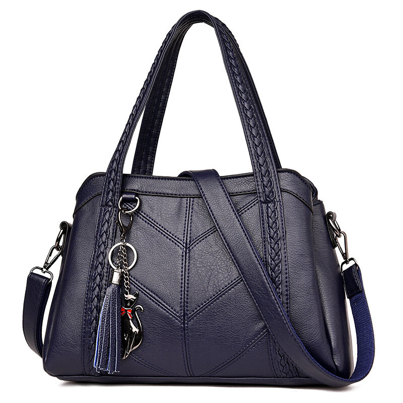 Women Vintage Shoulder Bag Female PU Leather Womens Bag Designers 2021 Luxury Bags Fashion Top-handle Bag Travel Bag For Ladies