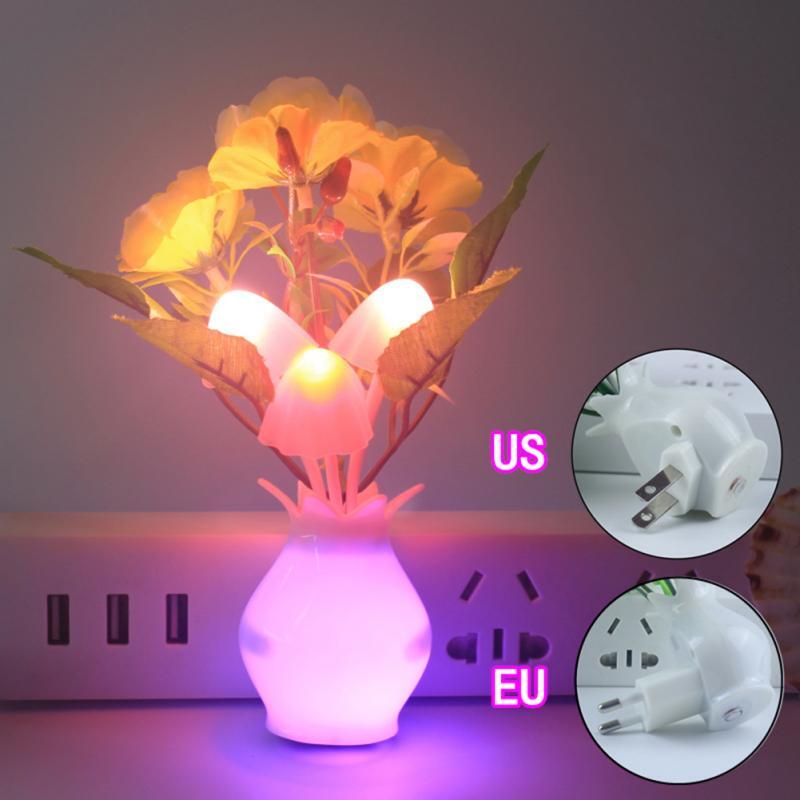 Sensore sensibile luce notturna a LED romantico colorato melograno lampada in vaso casa camera da letto per bambini decorazione murale forniture bagliore