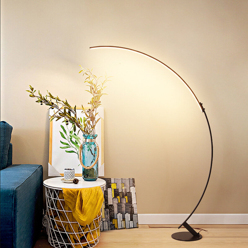 Lámpara de pesca de arco nórdico moderno, lámpara de pie Vertical, lámpara de mesa de diseño creativo, lámpara alta para sala de estar, dormitorio, decoración artística para el hogar