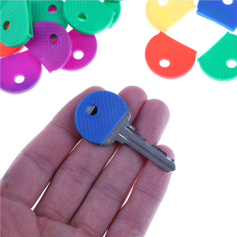 10Pcs แฟชั่น Hollow Multi สียางนุ่มกุญแจล็อคกุญแจกุญแจพวงกุญแจ Topper