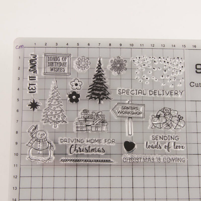 Sellos para árbol de Navidad creativos y transparentes de silicona para decoración de álbumes de recortes Hergon