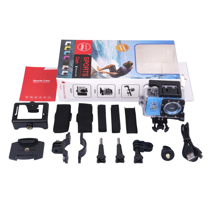 OWGYML Mini caméra de Sport en plein air | Étanche, écran caméra, couleur, étanche, Surveillance vidéo sous-marine, résistante à l'eau