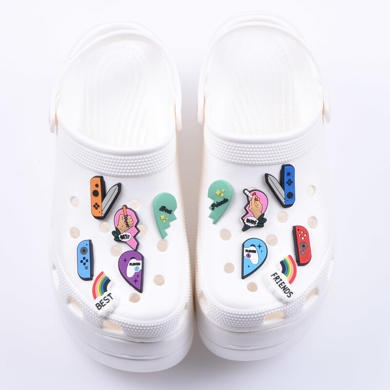 Sale1pcs Tunggal Karet Makanan Cepat Saji Seri Hamburger Sepatu Dekorasi Sepatu Gesper untuk Croc Charms Hadiah Pesta Anak-anak