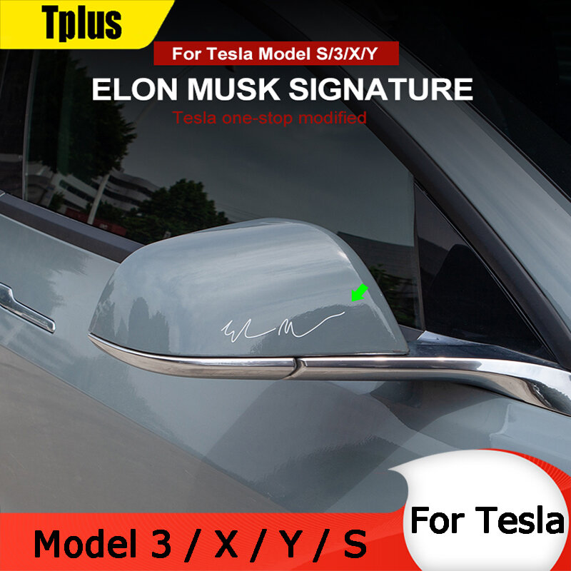 H plus voiture Cool Signature autocollant pour Tesla Model S 3 X Y corps Elon Musk autocollant créatif accessoires de coiffure modèle trois 2021