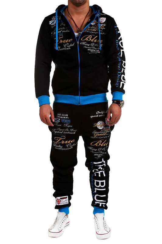 ZOGAA Pria Olahraga Suit Track Set Hoodies + Celana Pakaian Olahraga 2 Buah Pakaian Set Pakaian Olahraga Pria Hoodie Pakaian Latihan Yg Hangat Set pria