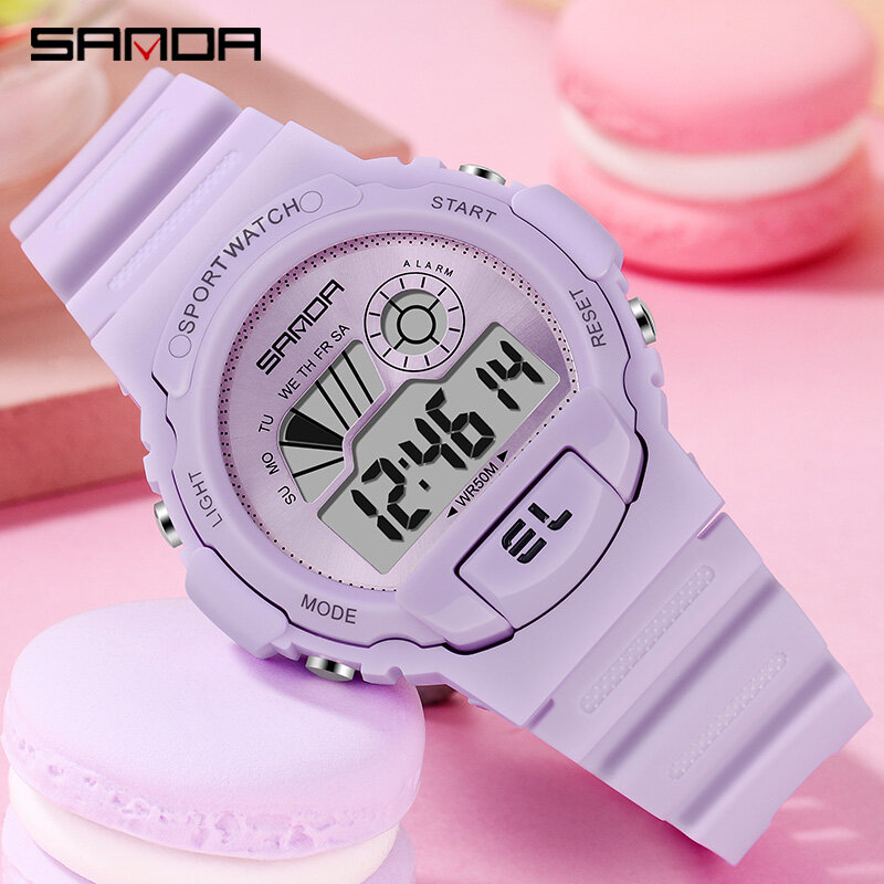 SANDA Electronic Clock Wristwatch Men Fashion LED Ladies Digital Watches Waterproof Women Sport Watch relogio feminino masculino