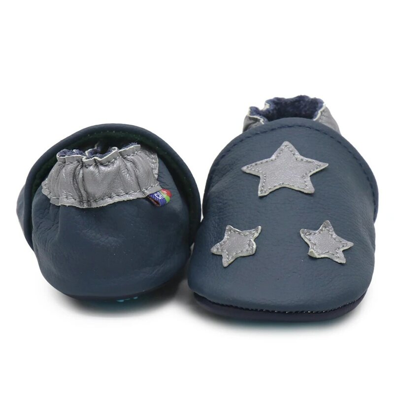 Carozoo – chaussures en cuir à semelles caoutchouc, pantoufles pour enfants, chaussures de marche antidérapantes pour bébés