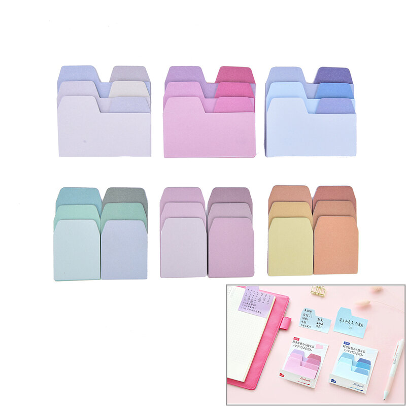 Memo Pads Sticky Notes Kawaii Cute Colorful Paper Daily Scrapbooking Stickers Office School Stationery Bookmark 1 Set