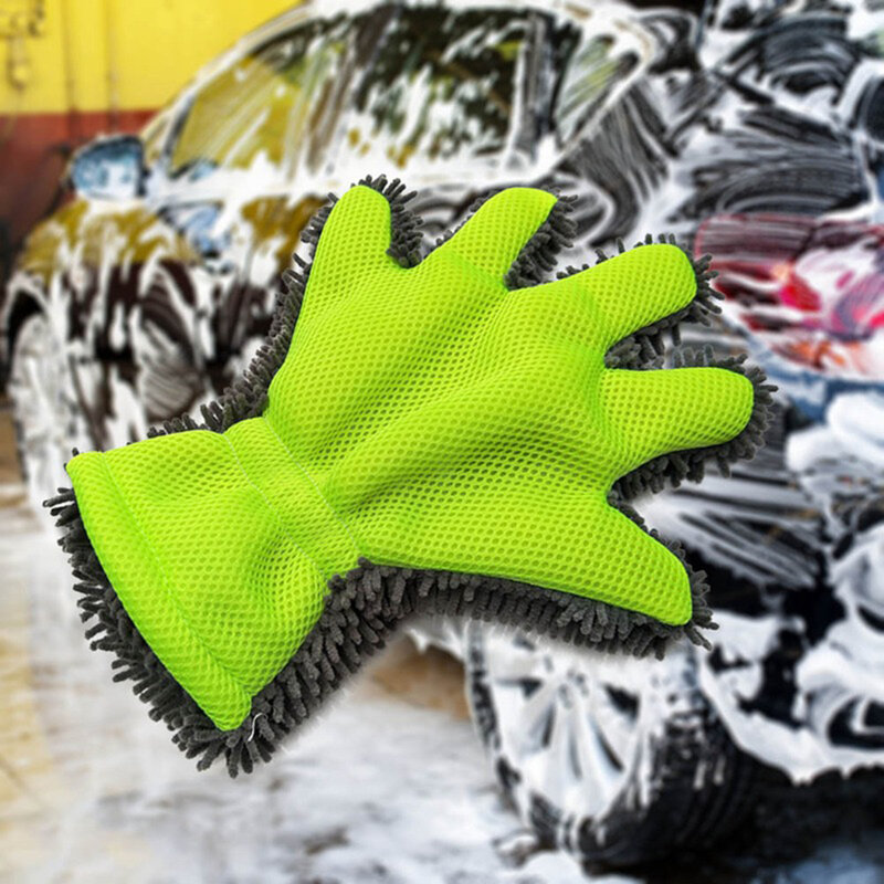 Five-Finger Soft Car Wash ถุงมือ,ถุงมือ Plush,ใช้ทำความสะอาดรถยนต์และรถจักรยานยนต์ล้างและผ้าขนหนูแห้ง,รถตกแต่...