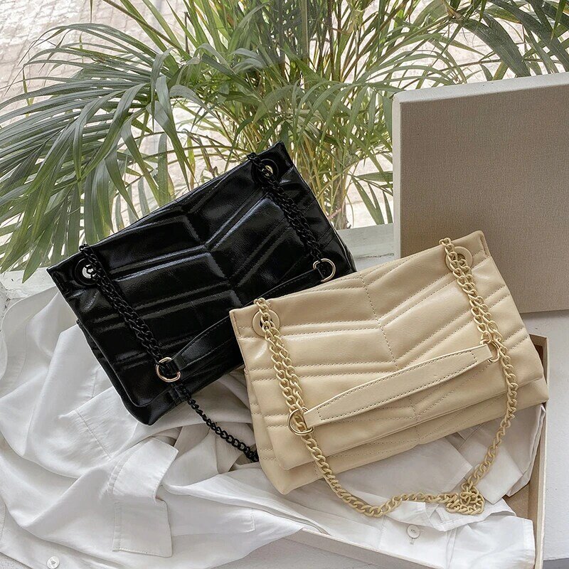 السيدات حقائب كروسبودي للنساء كيس سلسلة لينة حقائب يد جلدية فاخرة مصمم الإناث حقيبة كتف حقيبة ساع كبيرة الصلبة جديد