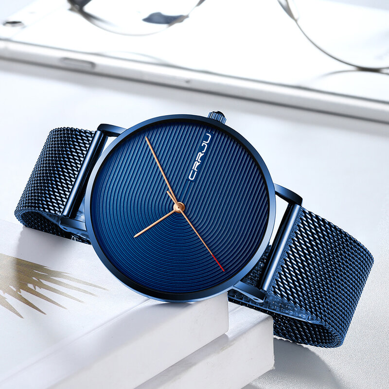 Crrju Herfst Nieuwe Trend Heren Horloge, Mode Sfeer Zakelijke Essentiële Horloge, waterdicht Quartz Heren Steel Riem Horloge