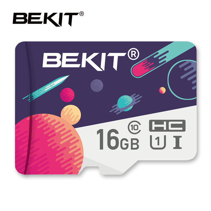 Bekit-cartão de memória classe 10, 100% original, 8gb, 16gb, 32gb, 128gb, 256gb, mini tf/sd, u1/u3, para telefone