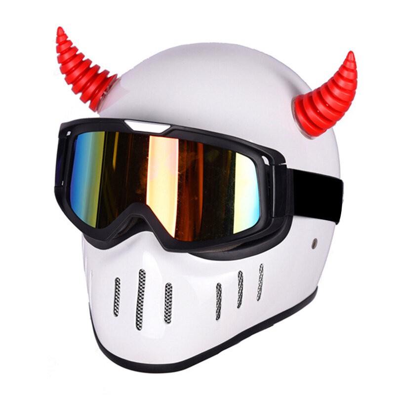 Eliteson 1pc capacete da motocicleta chifres da bicicleta sujeira fora da estrada capacete decoração asas do diabo motocross capacete de moto acessórios