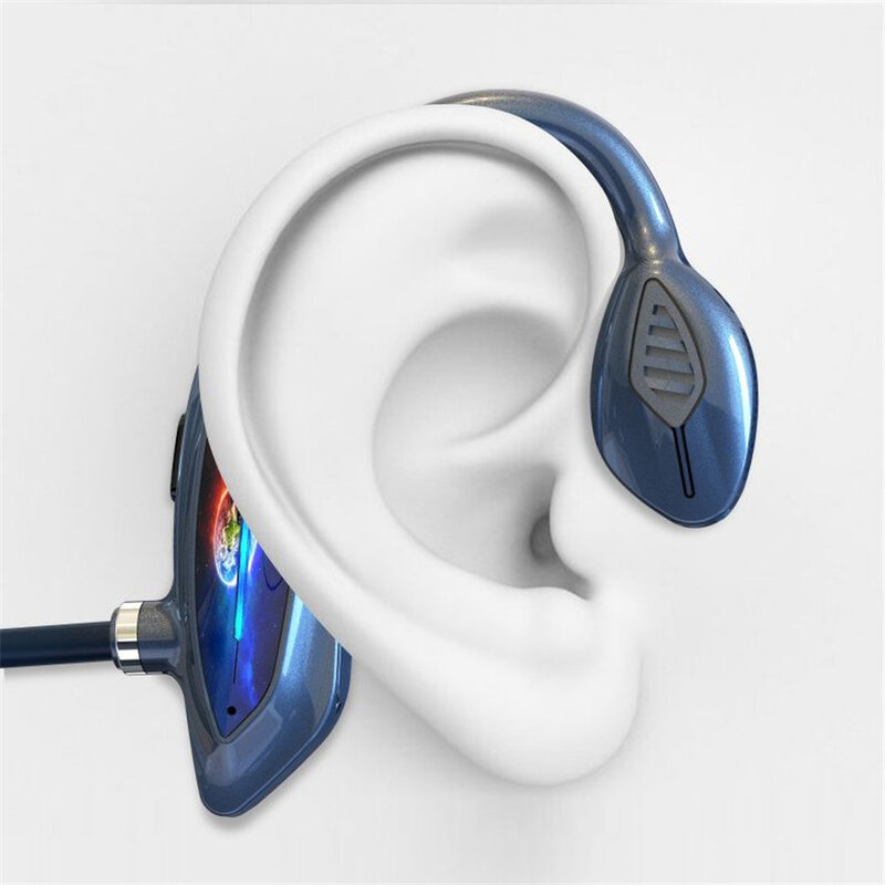 E8 Earphone Konduksi Tulang Bluetooth Nirkabel Stereo Headphone Panggilan Earbud Bebas Genggam Headset Tahan Air Olahraga IPX5 dengan Mikrofon