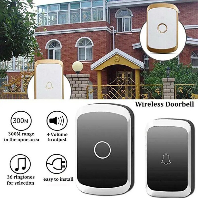 スマートドアベル,2つのドラッグボタン,ワイヤレス,デジタル,防水,ホーム