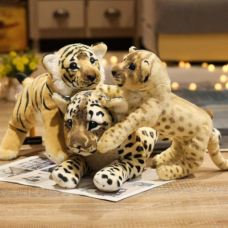 Игрушки плюшевые в виде льва, тигра, леопарда, 39-58 см