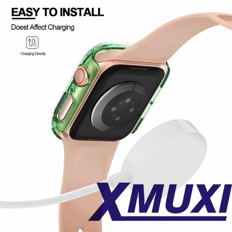 Чехол для Apple Watch Series 6/SE/5/4, защитная пленка для экрана 38 мм, 40 мм, 42 мм, 44 мм, комбинированный защитный чехол для Iwatch XMUXI81017