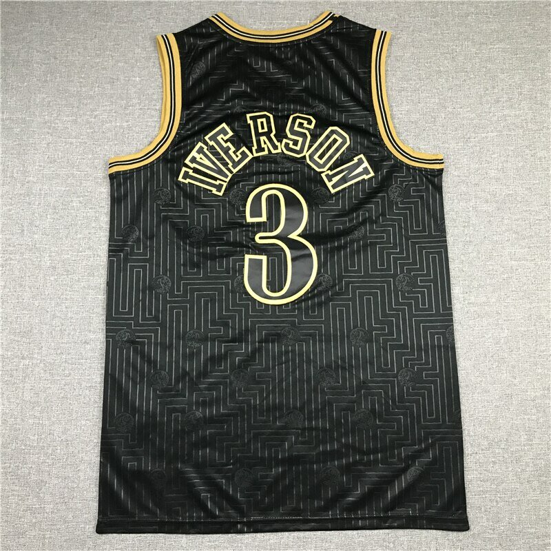 Nba philadelphia 76ers #3 iverson ano do rato edição limitada camiseta de basquete masculino
