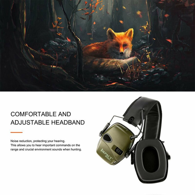 안티-노이즈 임팩트 사운드 증폭 전자 슈팅 귀마개 전술 사냥 청력 보호 헤드셋 야외 스포츠