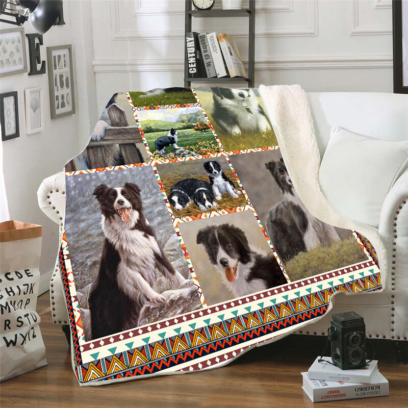 Cobertor estampado em 3d para cachorros e crianças, manta de lã macia e quente
