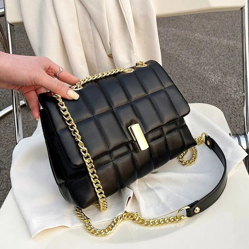 Borse a tracolla per donna borse di design di marca di lusso borsa a tracolla femminile borse da donna Vintage Sac catena tinta unita