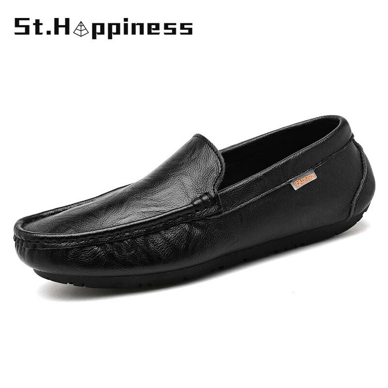 2021 New Men's Casual Shoes Luxury Brand Genuine Leather Loafers Moccasins Men Shoes Fashion Slip On Driving Shoes Big Size 46