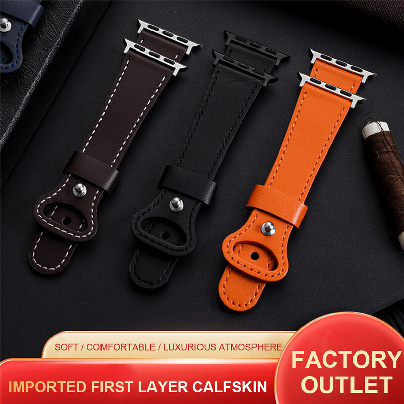 100% Echt Cow Leather Loop Armband Riem Band Voor Apple Horloge 6 Se 5 4 42Mm 38Mm 44mm 40Mm Riem Voor Iwatch 6 5 4 Polsband