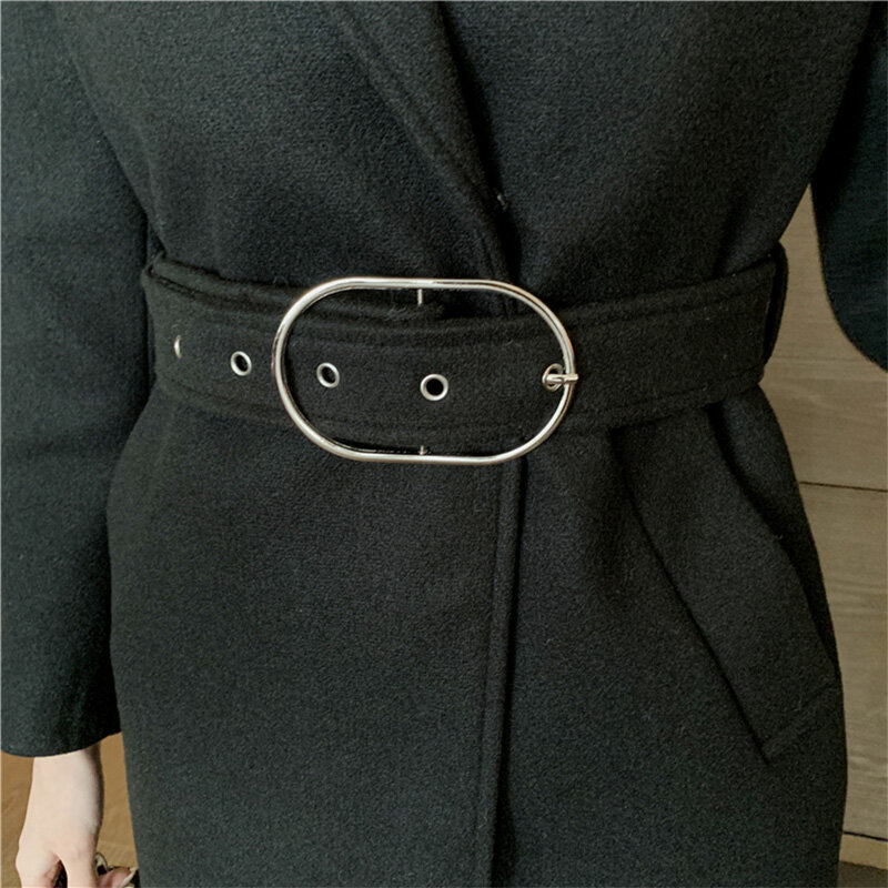 Abrigo largo de lana para mujer, de lana fina abrigo grueso, estilo Hepburn, temperamento, color negro, otoño e invierno, 2021