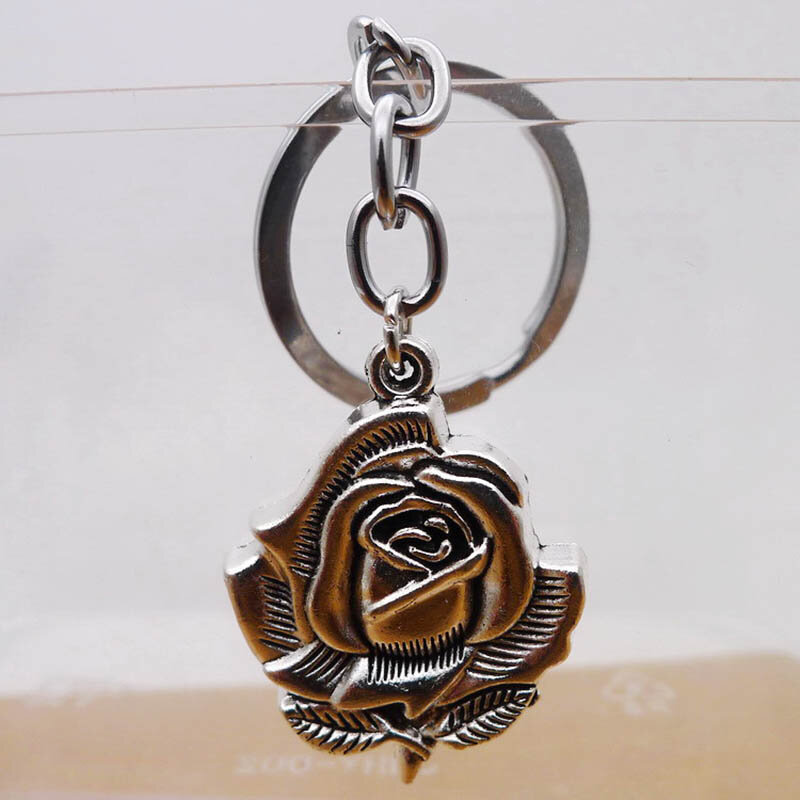 Personality Creative Keychain Waist Bag Pendant Peach Heart Rose Alloy Keychain Car Gift Pendant Keychain