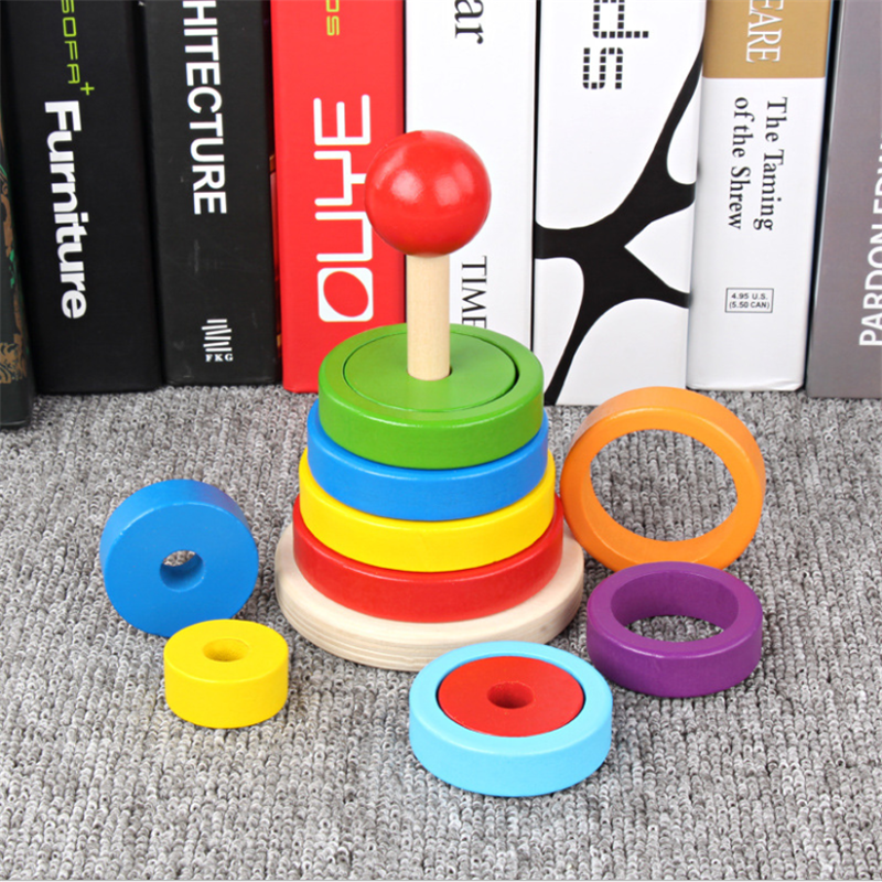 Children educational toys wooden bright colors shape sorting cube classic wooden toy shape sorter for kids educational toy