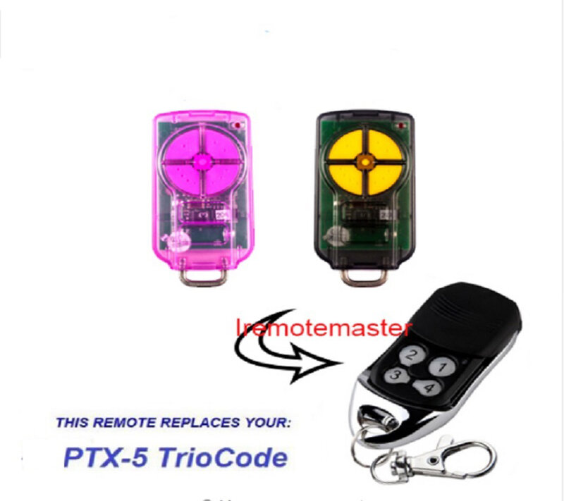 Mando a distancia para puerta de garaje, mando a distancia para puerta TrioCode PTX5 V1, 433Mhz, código rodante