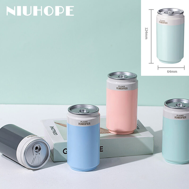 NIUHOPE Cola Tin nawilżacz niezbędny rozpylacz zapachów USB oczyszczacz Atomizer dla samochodów biuro, USB Mini zimny firewerk nawilżacz