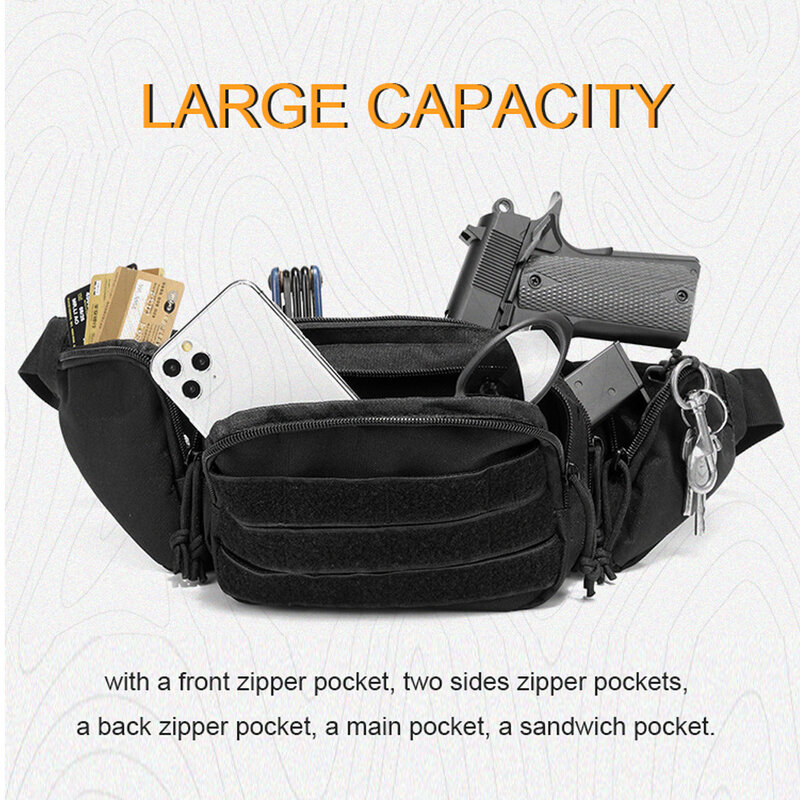 Taktische Taille Tasche Verdeckte Trage Pistole Holster Pouch Military Kampf Fanny Pack Molle EDC Pouch Jagd Camping Schulter Tasche