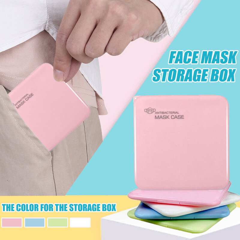 Máscara facial portátil saco de armazenamento prevenção da poluição não incluindo máscaras de rosto conveniência portátil pequena caixa de cor múltipla