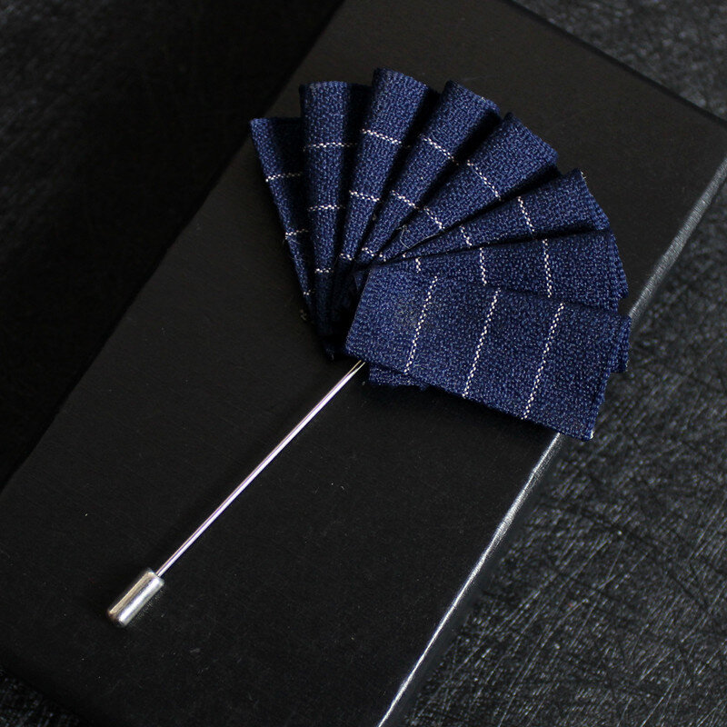 New Men's Pocket squares  Upscale Long Needle Brooches and Pins for Men's Suit Shirt Ribbon  Brooch Corsage Pocket Towel Collar