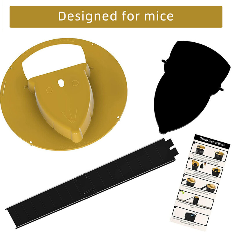 Couvercle de seau piège à souris de Style porte, piège à rats intelligent en plastique réutilisable, pour l'extérieur et l'intérieur, multi-prises