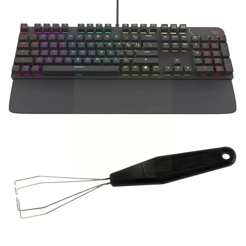 Removedor com keycap e teclado, removedor com descarga de aço, limpador, estoque mecânico, ajuda para o iniciante de poeira de teclado em n5v8