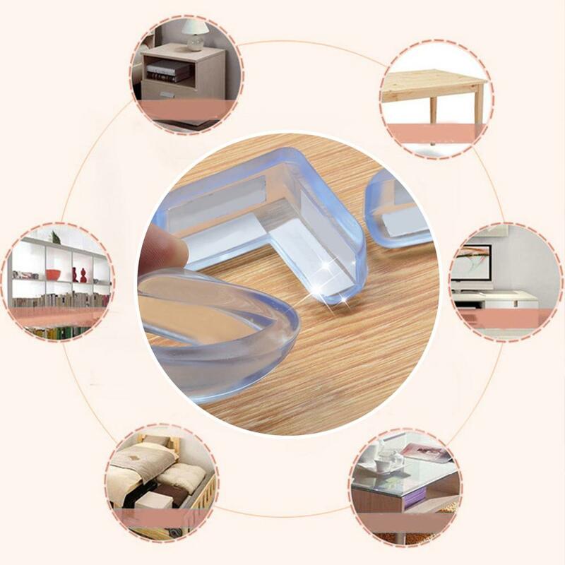4Pcs Soft PVC Desk Table Guard Edge Child Safety Corner Protector Protection Cover Safe Cushion with Double Side Adhesive Tape
