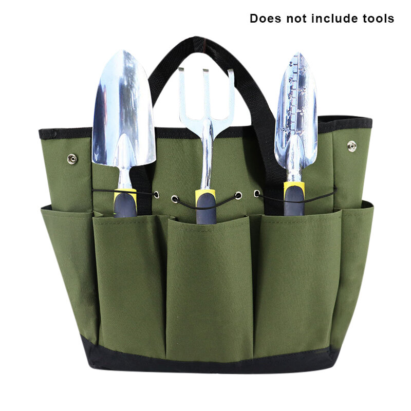 Bolsa organizadora para ferramentas pesadas, sacola de suporte de pano oxford multibolsos para ferramentas de jardim ao ar livre vj-drop