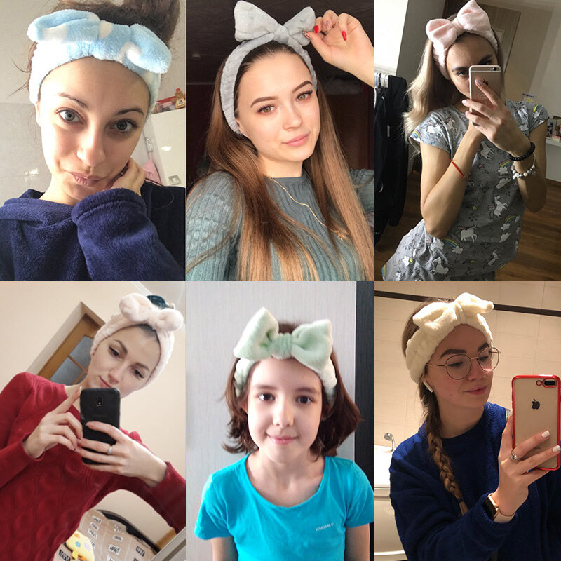 Katze Korallen Fleece Kopf Bands für Frauen Nette Weiche Haar Bögen Stirnband Hair Waschen Gesicht Machen Up Turbane Verband Mädchen zubehör