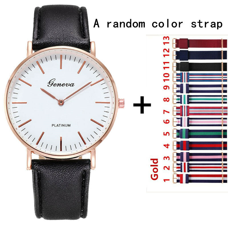 Relógio de quartzo masculino, relógio de pulso ultrafino com duas agulhas para homens, estudantes, tendência de personalidade geneva com pulseira de couro