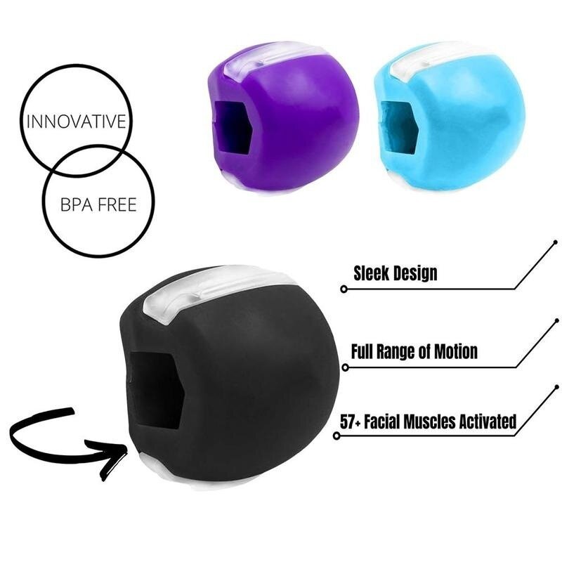 كرة مدلكة تمرن عضلي للتدليك كرة مضغ من السيليكون للطعام لتدريب الفك السفلي للوجه كرات لياقة 20-50 رطل