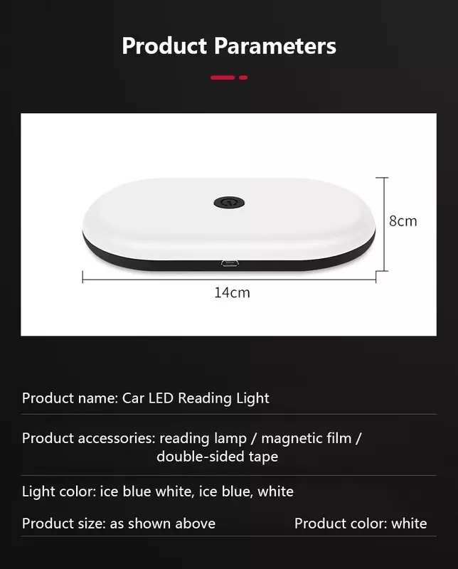 Đa Năng Xe Hơi Ô Tô Trang Trí Nội Thất Đèn LED Đọc Sách Nam Châm Ốp Trần Sạc USB Đèn Trong Nhà Kiểu Dáng Xe Đọc Đèn Ngủ