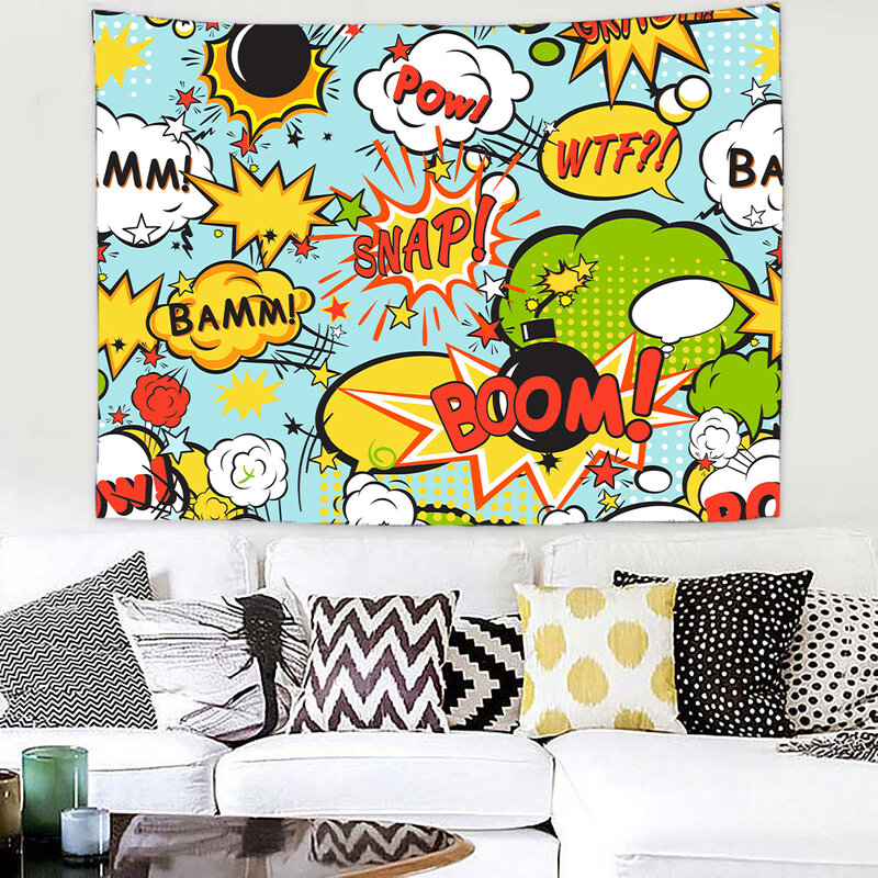 Boom Bang – tapisserie murale suspendue imprimée en 3D, décoration de chambre psychédélique, dortoir, Art de la maison