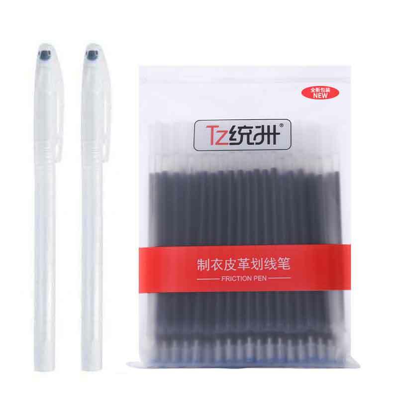 2 + 100Pcs Stof Marker Warmte Uitwisbare Vullingen Pen Case Hoge Temperatuur Verdwijnende Pen Staaf Voor Pu Lederen Dressmaking naaien