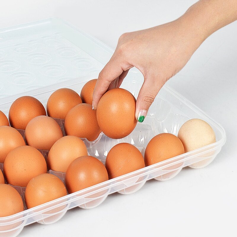 Trứng Hộp Bảo Quản Tủ Lạnh Bảo Quản Hộp Khay Đựng Trứng Nhựa Gia Dụng Trứng Lưới Bếp Hộp Đựng