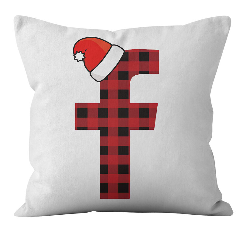 APP Logo rzuć poszewka na poduszkę Tartan Social App z kapeluszem bożonarodzeniowym poszewki na poduszki domowa Sofa krzesło dekoracyjne poszewki na poduszki