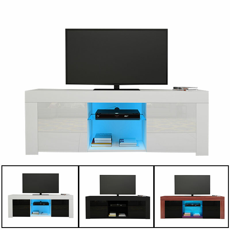 Panana-meubles TV modernes de 120cm, brillant, porte, mat, LED